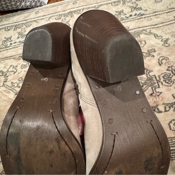 Sam Edelman Louie Fringe Booties in suede in gray taupe | Size 6.5 - Picture 6 of 8